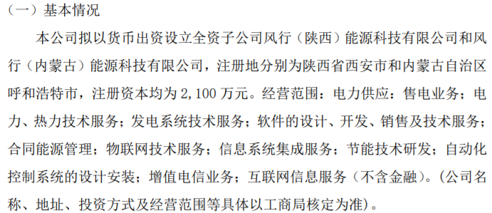 风能科技公司的经营项目概览