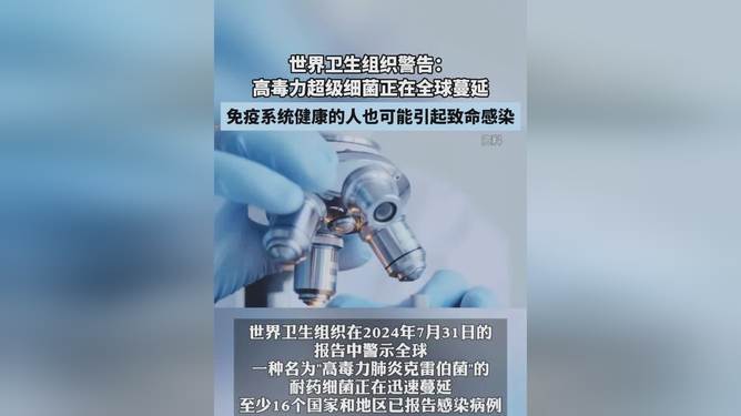 世卫组织警告超级细菌威胁，全球健康危机与挑战来临